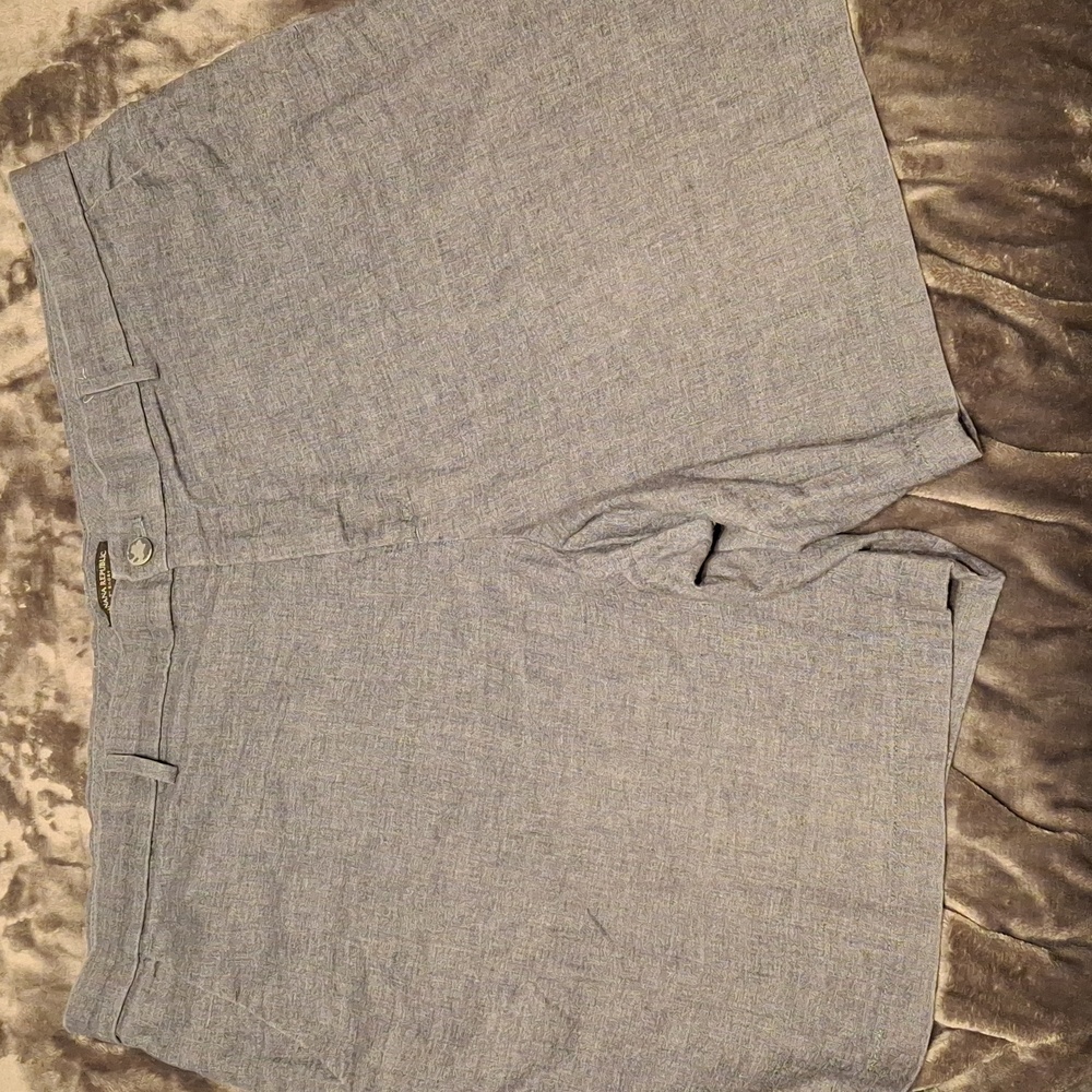 Banana Republic Linen Blend Shorts Mens 42 Grey 9" Inseam